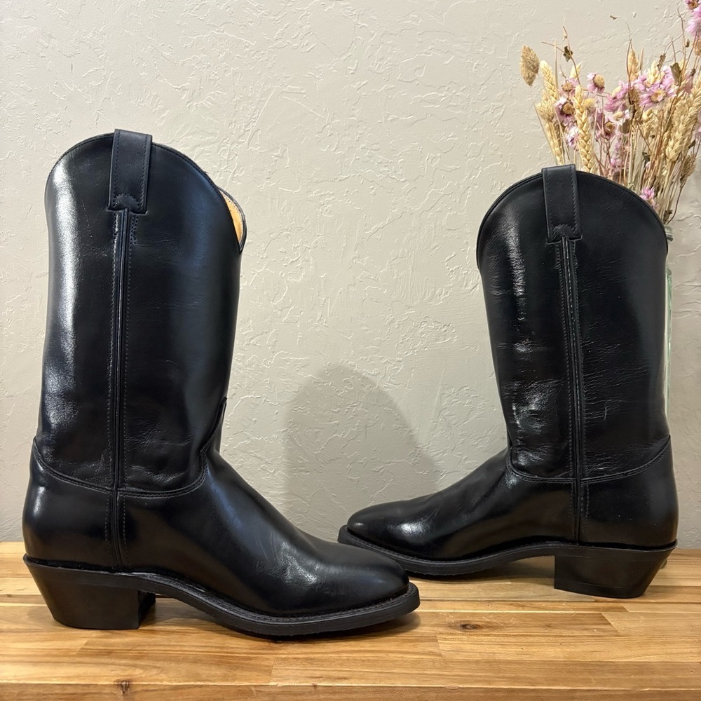 Vintage NWT Justin Boots 3040 Black Roper Boots Men’s 9D USA NOS w/Box - Picture 4 of 15